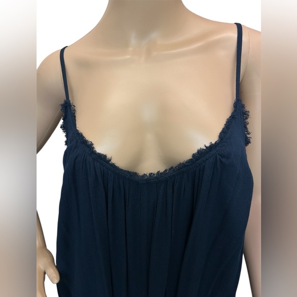 Wishlist Camisole Wide Leg Spaghetti Strap Jumpsuit Navy Blue Women’s Size L - Picture 4 of 13